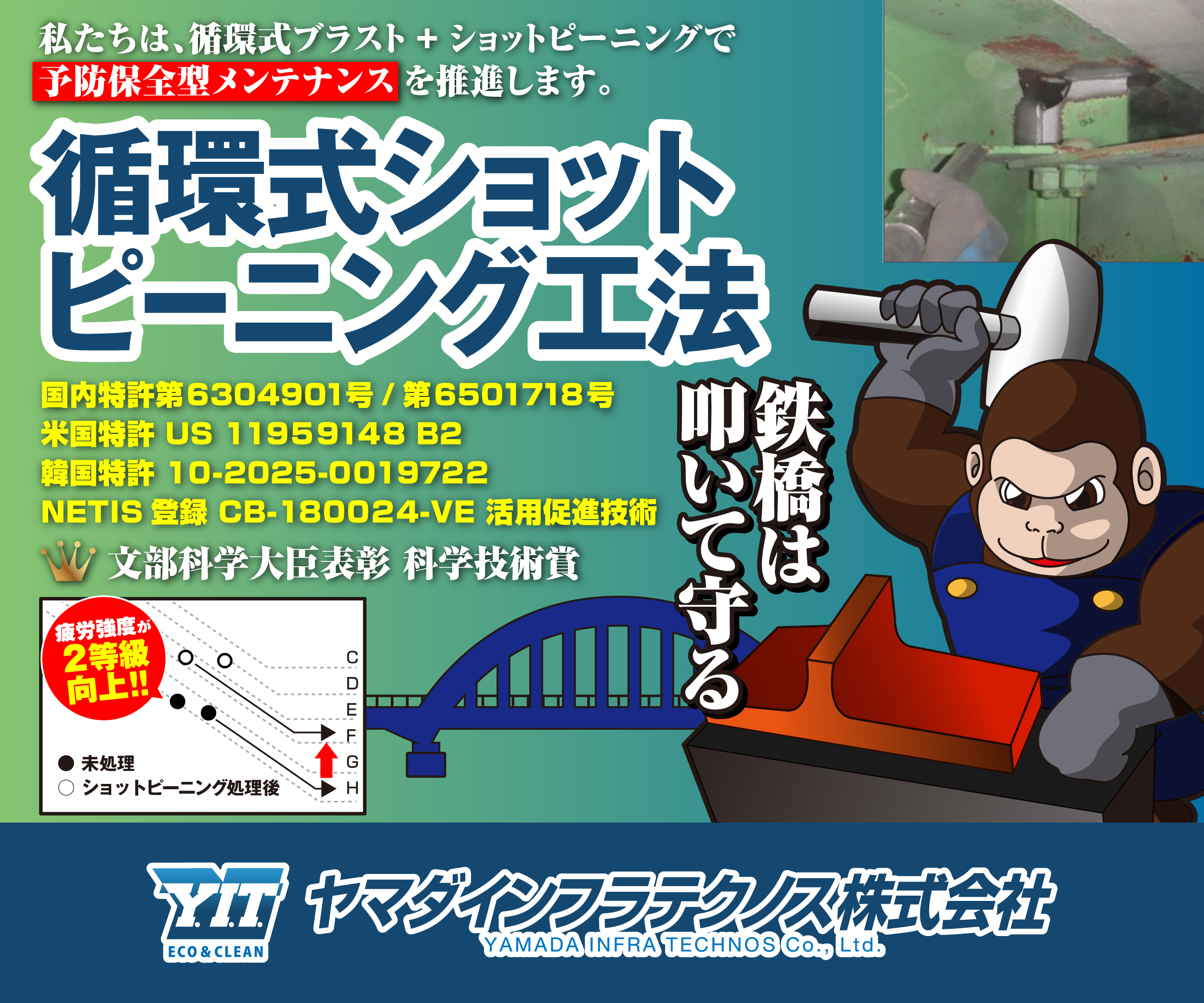 私たちは、循環式ブラスト・ショットピーニングで予防保全型メンテナンスを推進します。